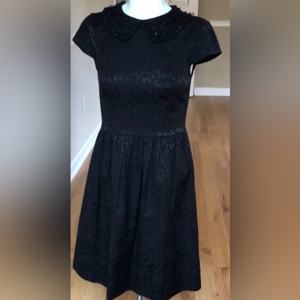 Kensie dress black with beaded collar
